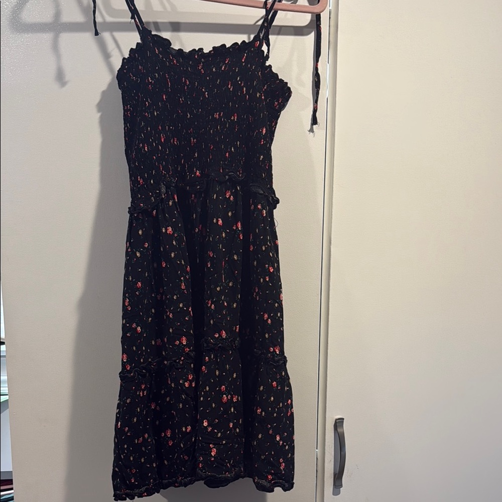 Black Dress with Floral Design
